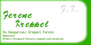 ferenc kreppel business card